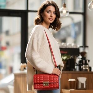 Michael Kors Spiced Coral Quilted Crossbody Bag